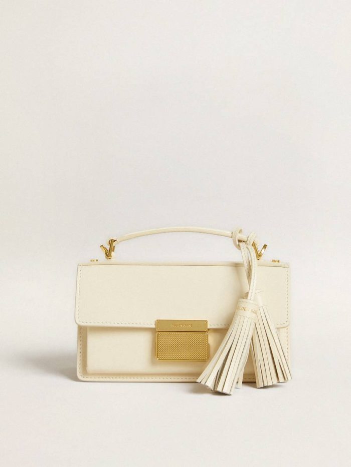 Small Venezia Bag In Butter-Colored Boarded Leather With Gold Details Butter Golden Goose Women Crossbody Bags