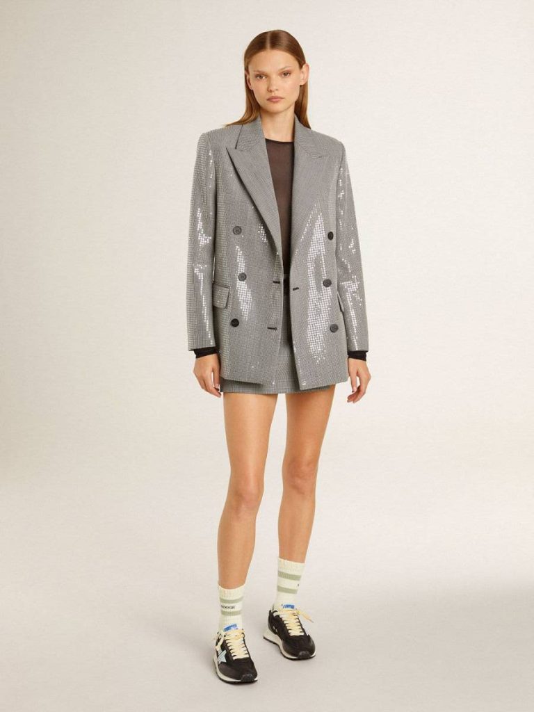 Socks Worn-White Socks With Distressed Details And Sage-Green Stripes Women Golden Goose Worn White