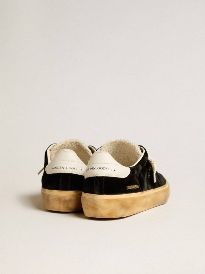Soul Star In Black Velvet With White Leather Heel Tab Ggdb Classics Golden Goose Women