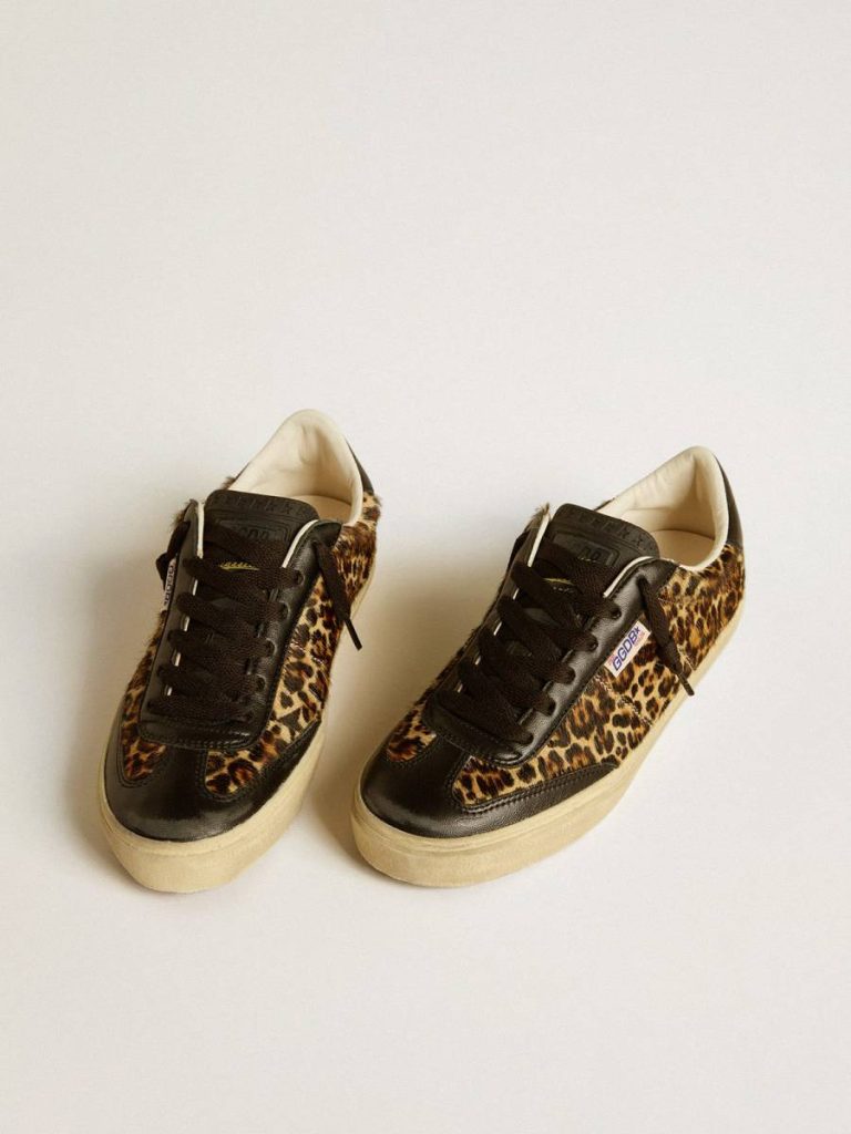 Soul Star In Leopard-Print Pony Skin With Black Nappa Leather Heel Tab And Inserts Women Golden Goose Ggdb Classics