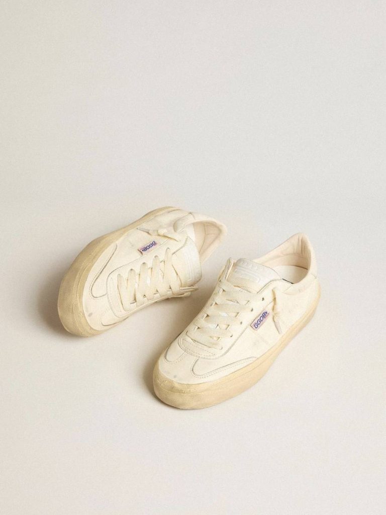 Soul Star In White Nappa Leather With White Leather Star Golden Goose Men Ggdb Classics