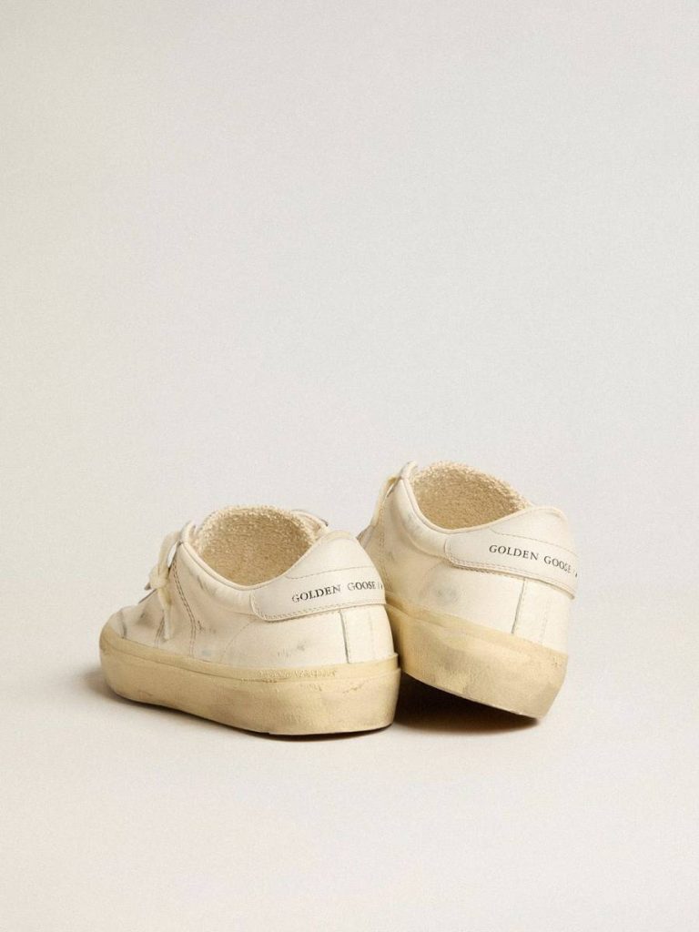 Soul Star In White Nappa Leather With White Leather Star Golden Goose Men Ggdb Classics