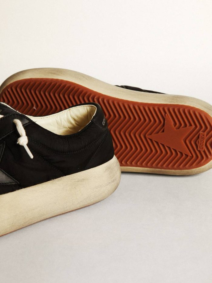 Space-Star Shoes In Black Nylon With Black Leather Star And Heel Tab Golden Goose Women Space-Star