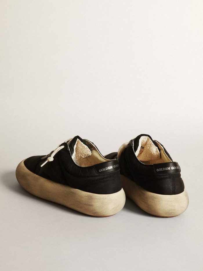 Space-Star Shoes In Black Nylon With Black Leather Star And Heel Tab Golden Goose Women Space-Star
