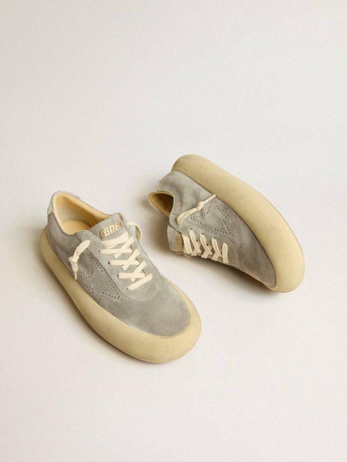 Space-Star Women's Space-Star Shoes In Ice-Gray Suede With Perforated Star Golden Goose Women