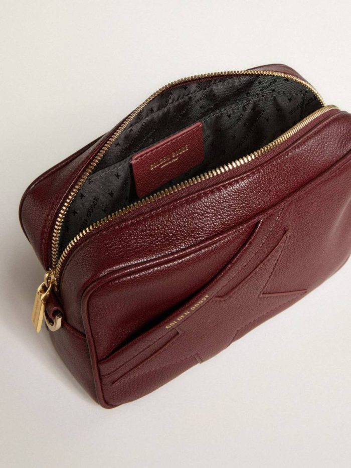 Star Bag In Wine-Red Leather With Tone-On-Tone Star Golden Goose Women Crossbody Bags Wine Red