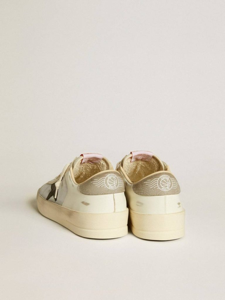 Stardan Golden Goose Men's Stardan In Leather And Nylon With Black Leather Star And Nubuck Heel Tab Men