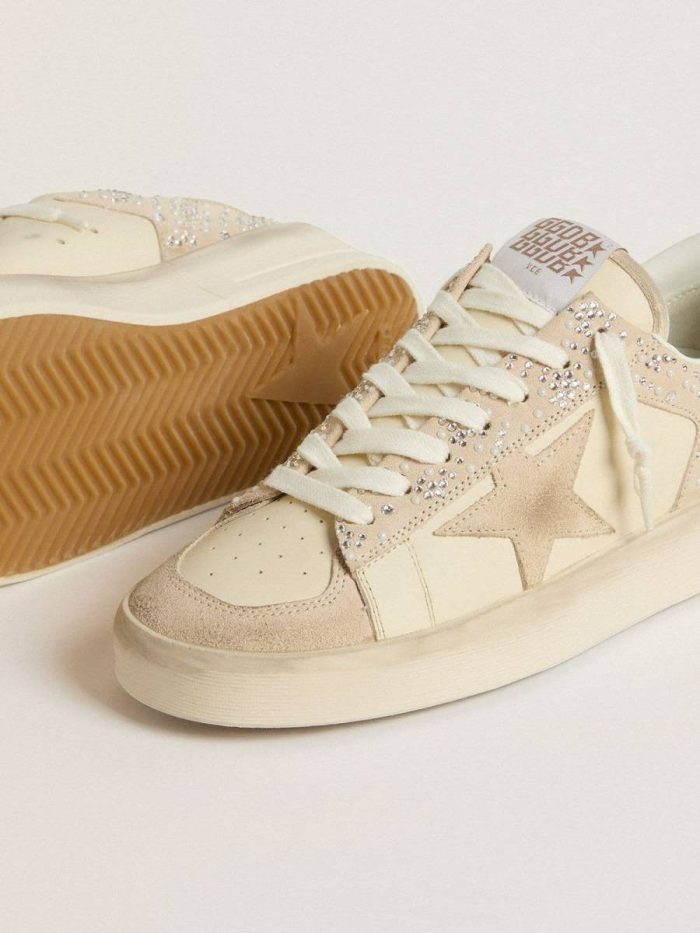 Stardan Stardan In Cream-Colored Suede And Leather With Swarovski And A Suede Star Golden Goose Women