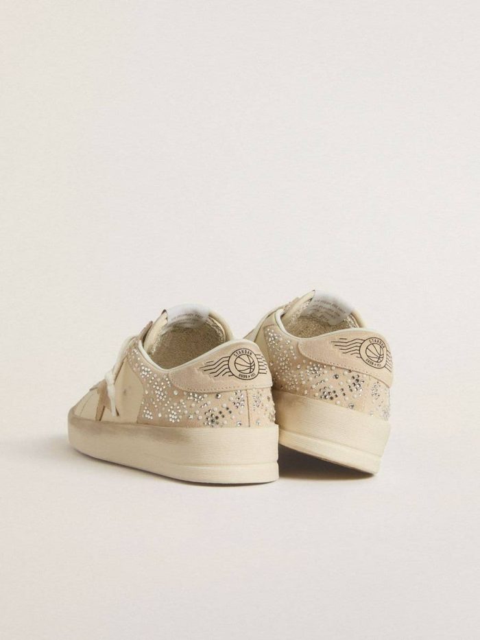 Stardan Stardan In Cream-Colored Suede And Leather With Swarovski And A Suede Star Golden Goose Women