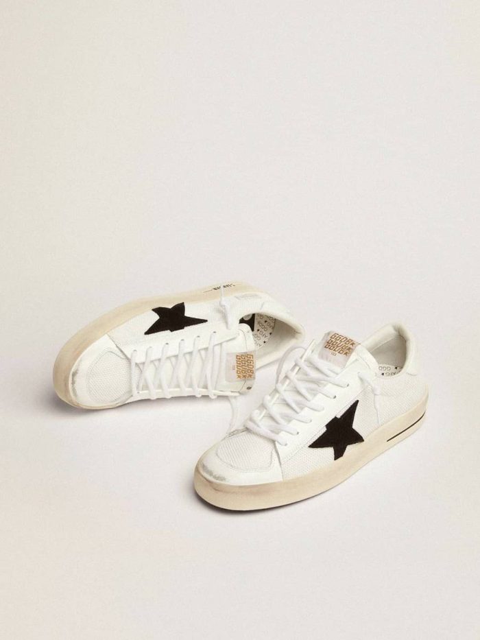 Stardan With White Leather And Mesh Inserts And Black Suede Star Stardan Women Golden Goose