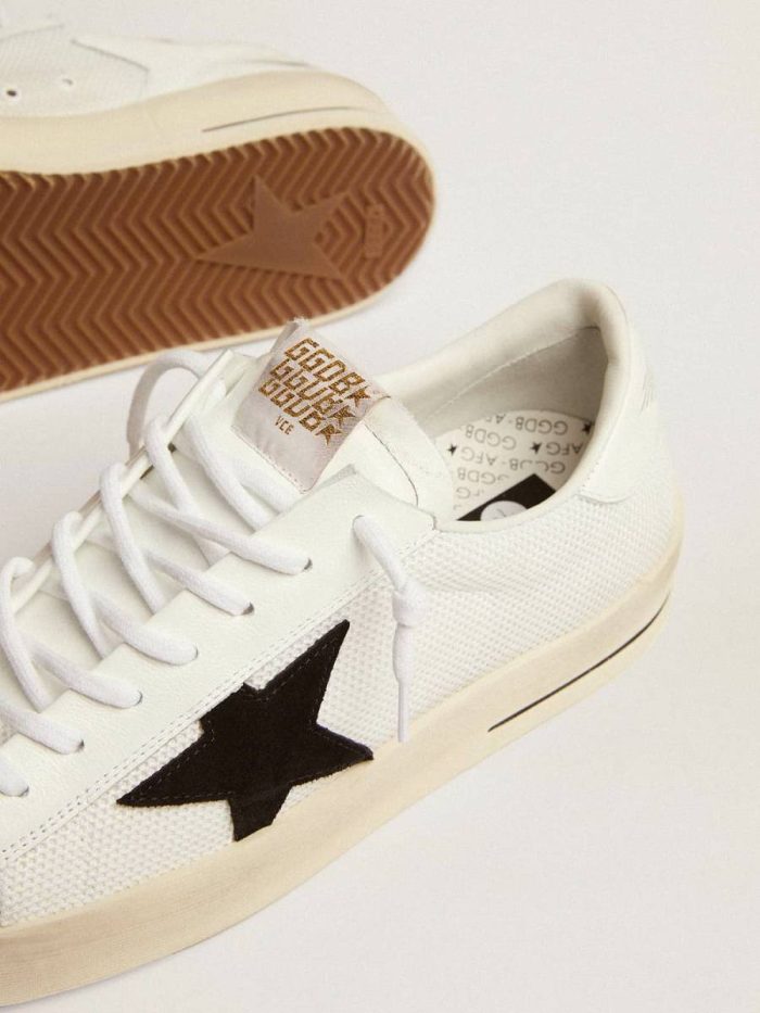 Stardan With White Leather And Mesh Inserts And Black Suede Star Stardan Women Golden Goose