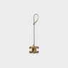 Straps And Accessories Women Natural Celine Triomphe Pom-Pom Keyring In Python With Gold Finishing