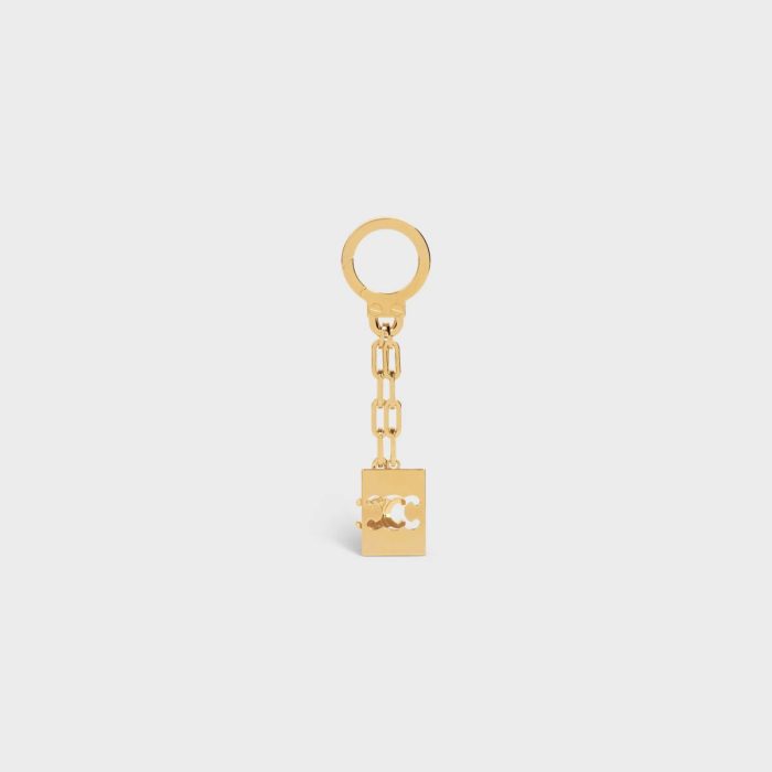 Straps And Accessories Women Triomphe Plate Charm In Brass Gold Celine