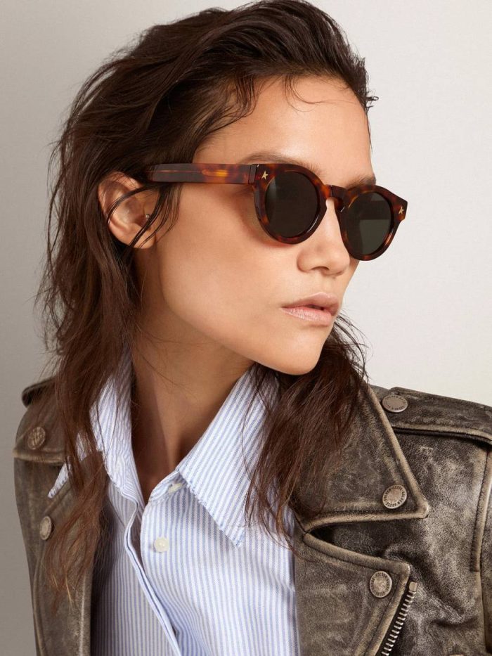 Sunglasses Panthos Model With Havana Frame And Gold Details Havana Brown Women Golden Goose Sunglasses