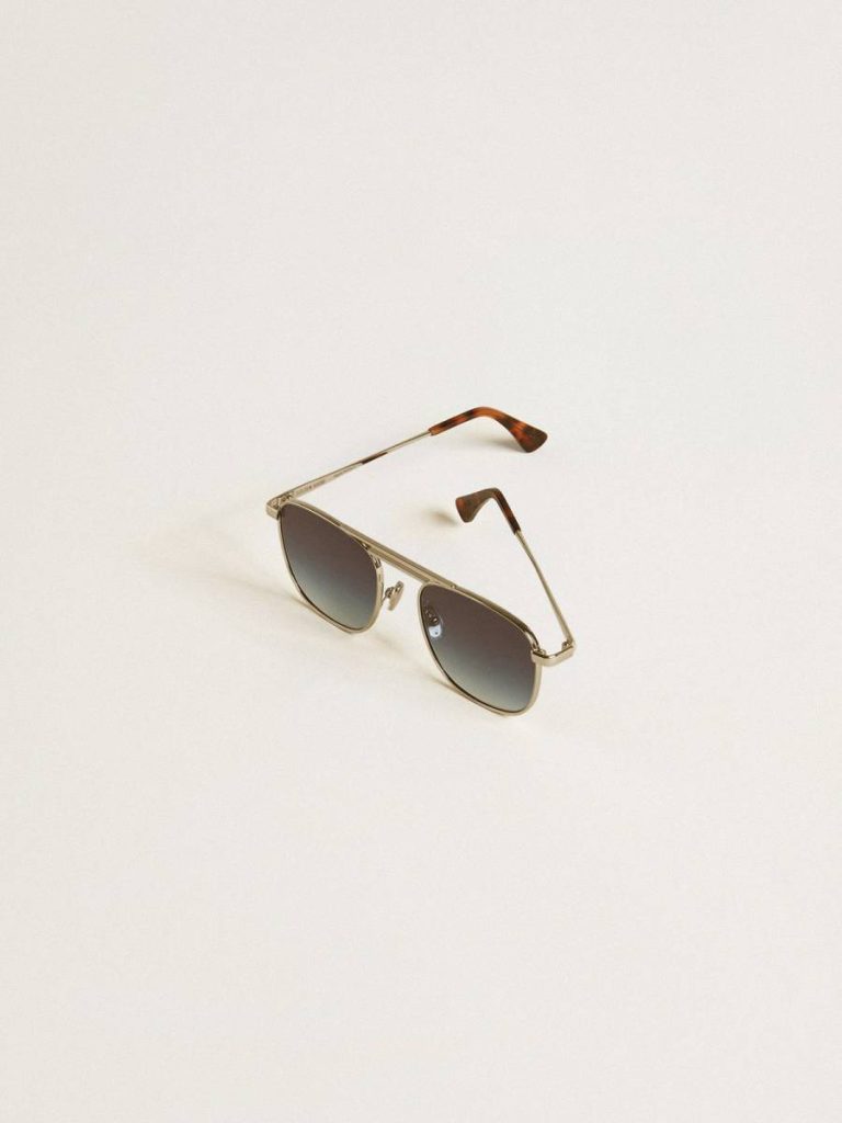 Sunglasses Silver Golden Goose Women Aviator Style Sunglasses With Silver Frame And Blue Lenses