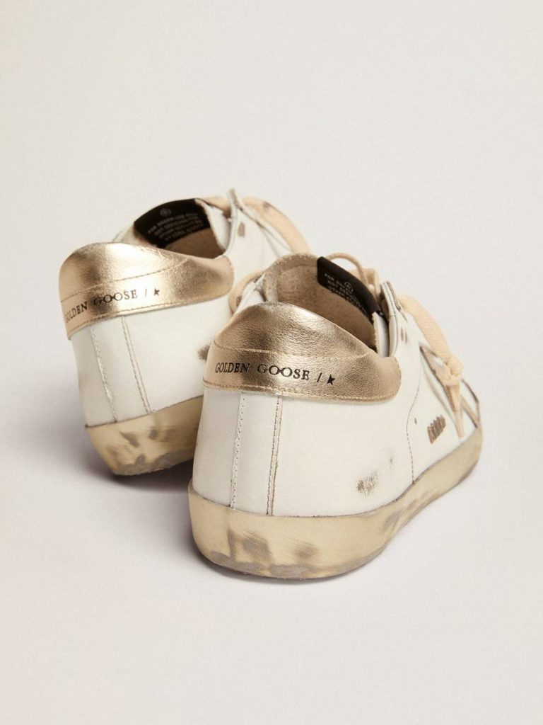 Super-Star Golden Goose Men's Super-Star With Gold Sparkle Foxing And Lettering Men