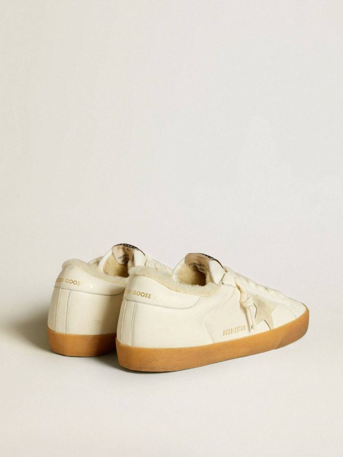 Super-Star Golden Goose Women Super-Star In White Nappa With Suede Star And Shearling Lining