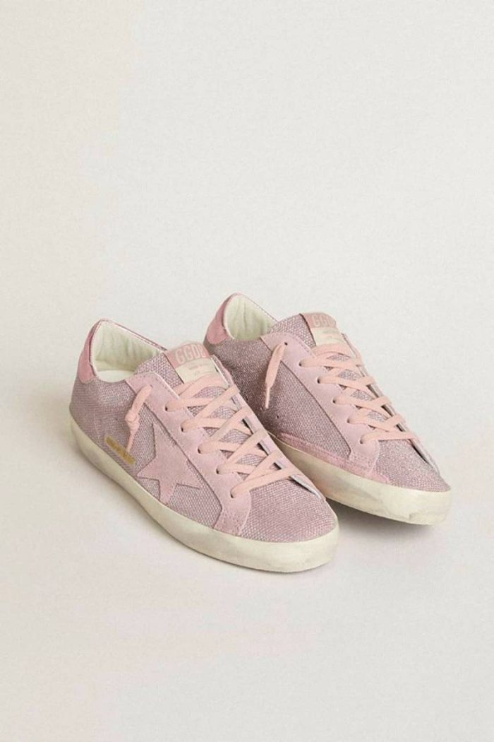 Super-Star Golden Goose Women Super-Star Ltd In Glitter With Suede Star And Leather Heel Tab