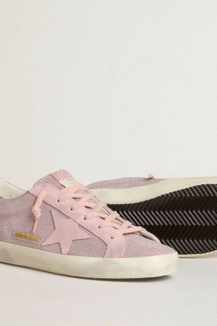 Super-Star Golden Goose Women Super-Star Ltd In Glitter With Suede Star And Leather Heel Tab
