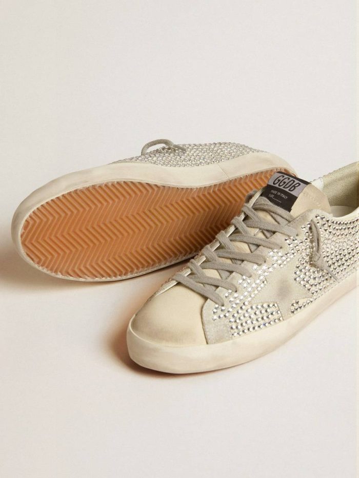 Super-Star In Nubuck With Swarovski Crystals And Ice-Gray Suede Star Women Super-Star Golden Goose
