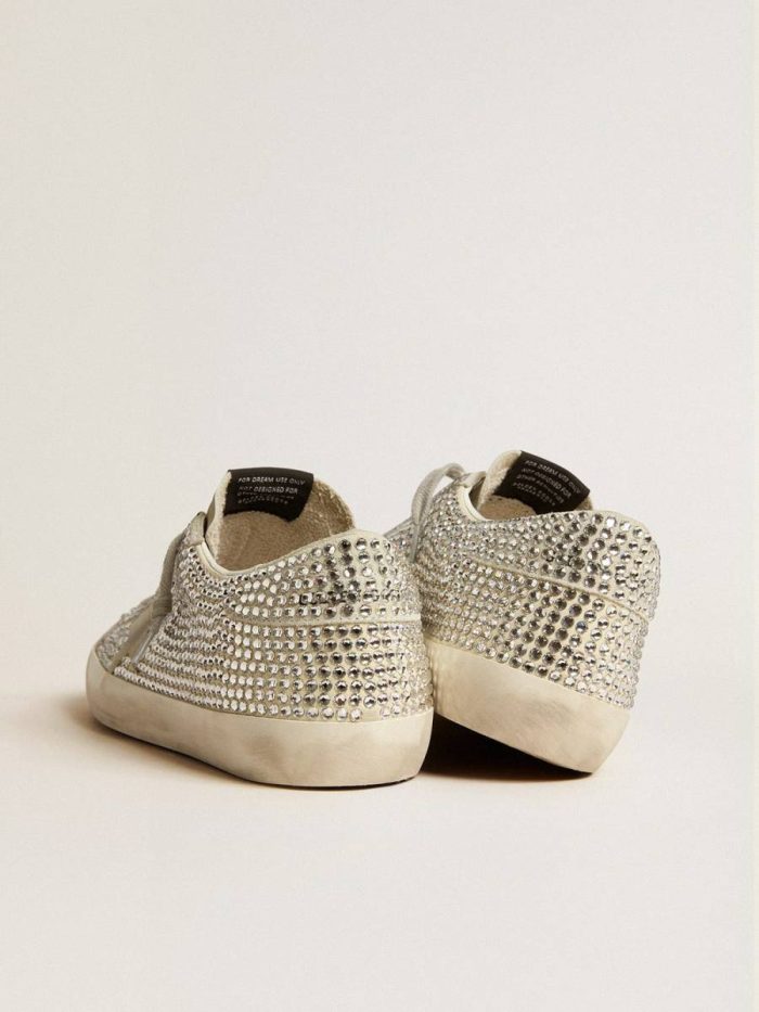 Super-Star In Nubuck With Swarovski Crystals And Ice-Gray Suede Star Women Super-Star Golden Goose