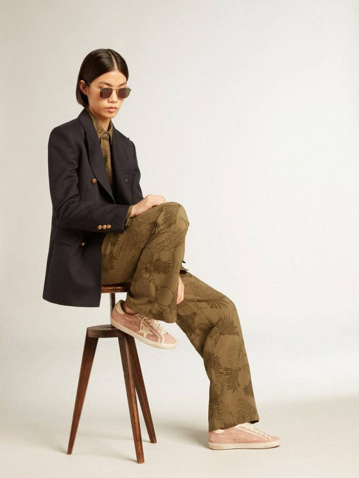 Super-Star In Powder-Pink Suede With Cream Leather Star Golden Goose Super-Star Women