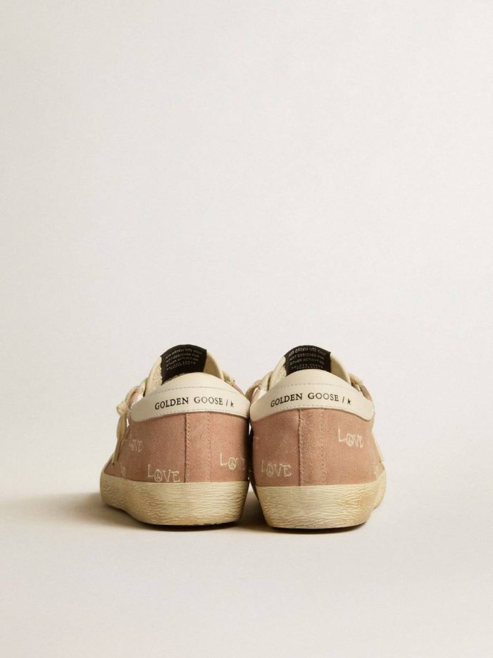 Super-Star In Powder-Pink Suede With Cream Leather Star Golden Goose Super-Star Women