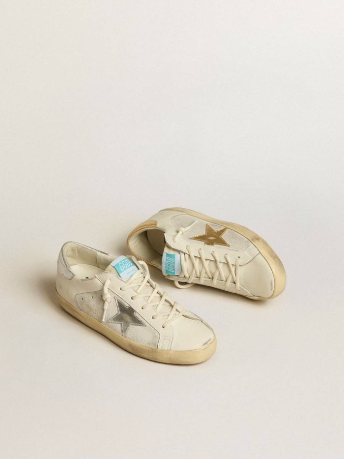 Super-Star In White Leather And Suede With Silver And Gold Leather Star Golden Goose Super-Star Women