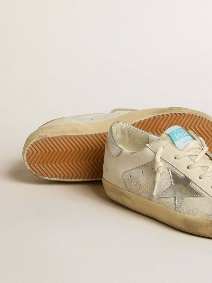 Super-Star In White Leather And Suede With Silver And Gold Leather Star Golden Goose Super-Star Women