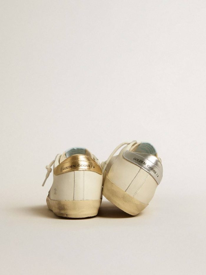 Super-Star In White Leather And Suede With Silver And Gold Leather Star Golden Goose Super-Star Women