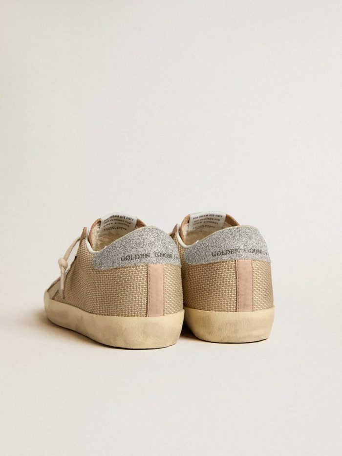 Super-Star Ltd In White Mesh And Pink Nubuck With Swarovski Crystals Heel Tab Super-Star Golden Goose Women