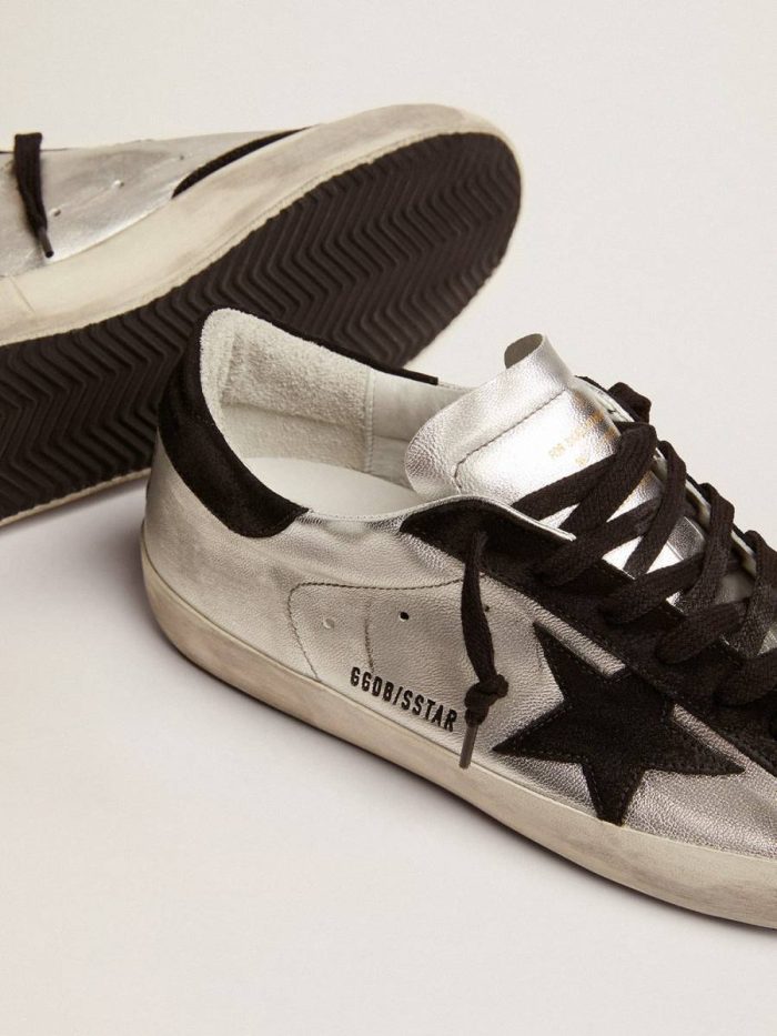 Super-Star Men's Super-Star In Silver Leather Men Golden Goose