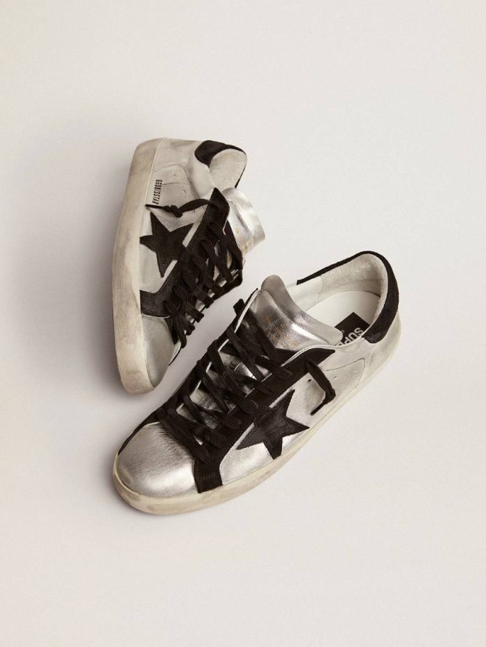 Super-Star Men's Super-Star In Silver Leather Men Golden Goose