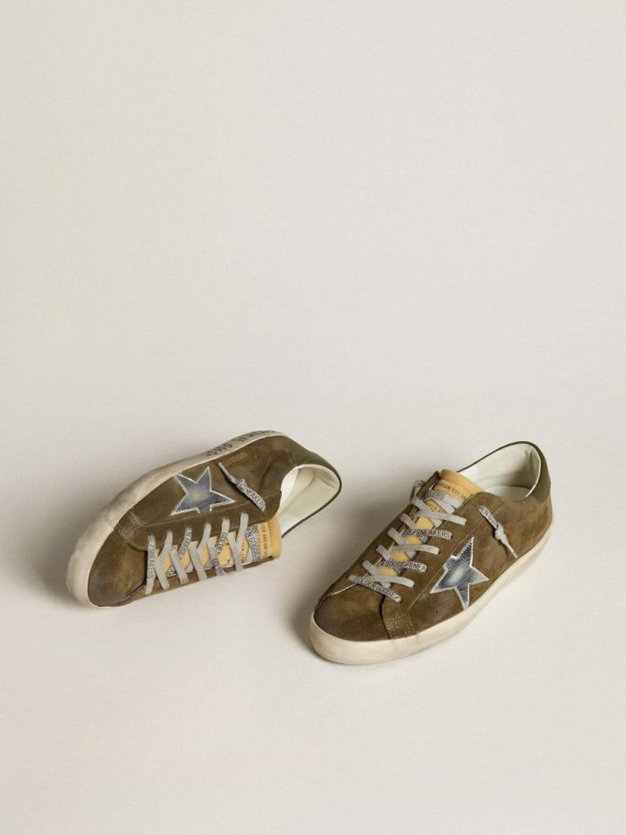Super-Star Men's Super-Star Ltd In Suede With Metallic Leather Star And Leather Heel Tab Golden Goose Men