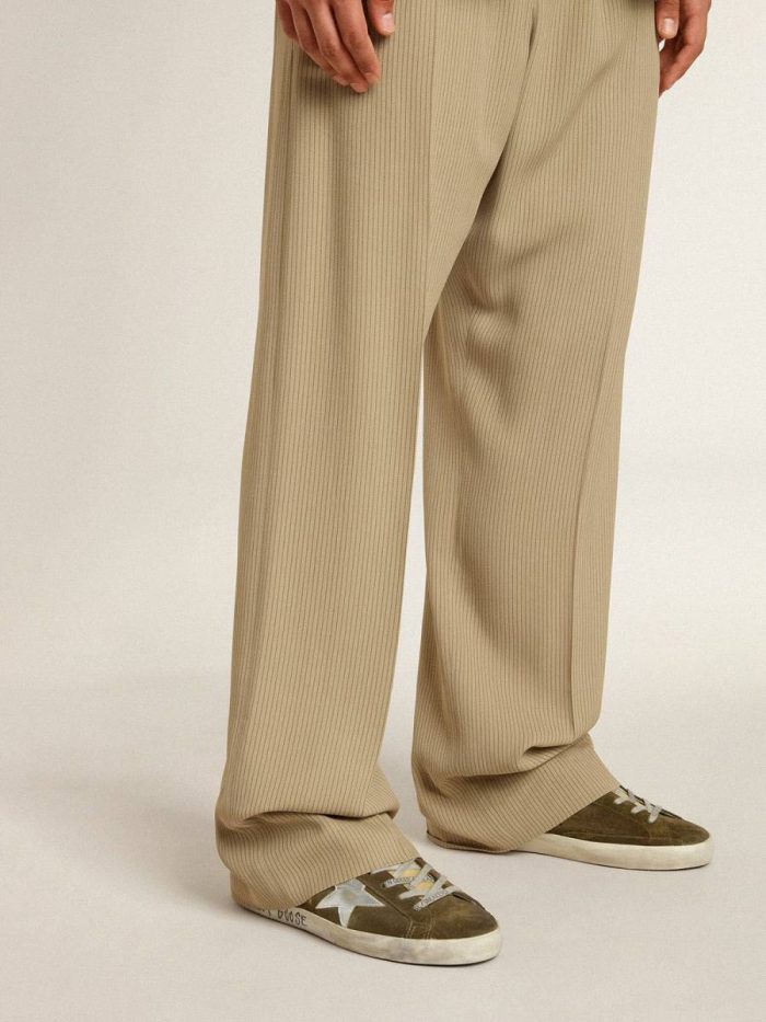 Super-Star Men's Super-Star Ltd In Suede With Metallic Leather Star And Leather Heel Tab Golden Goose Men