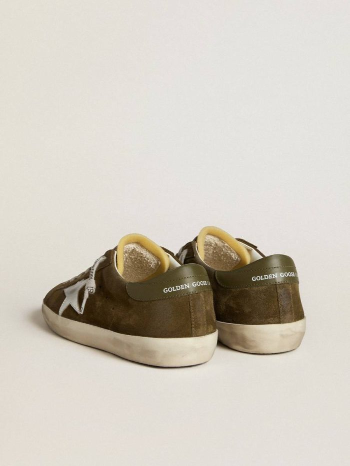 Super-Star Men's Super-Star Ltd In Suede With Metallic Leather Star And Leather Heel Tab Golden Goose Men