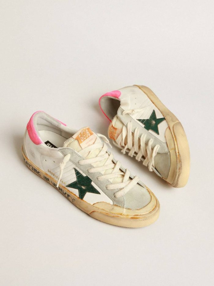 Super-Star Penstar With Green Star And Fluorescent Lobster Heel Tab Super-Star Golden Goose Women