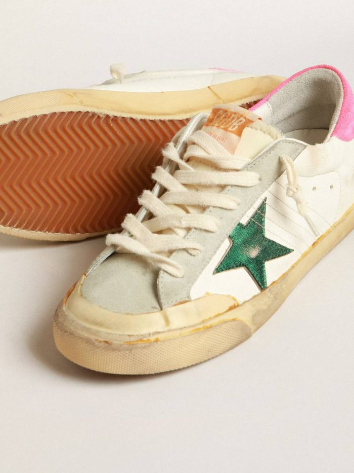Super-Star Penstar With Green Star And Fluorescent Lobster Heel Tab Super-Star Golden Goose Women