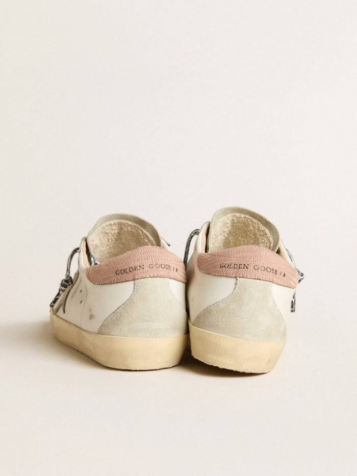Super-Star With Ice-Gray Star And Pink Lizard-Print Heel Tab Women White Super-Star Golden Goose