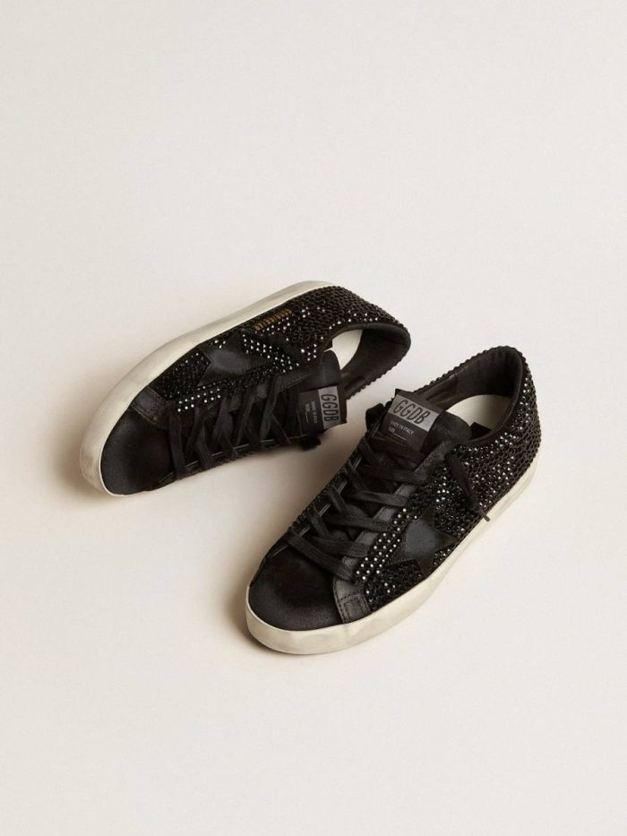 Super-Star Women Super-Star In Black Suede With Swarovski Crystals And Black Suede Star Golden Goose