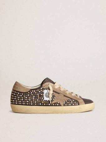 Super-Star Women Super-Star Ltd In Gray Nubuck With Swarovski Pearls And Suede Star Golden Goose