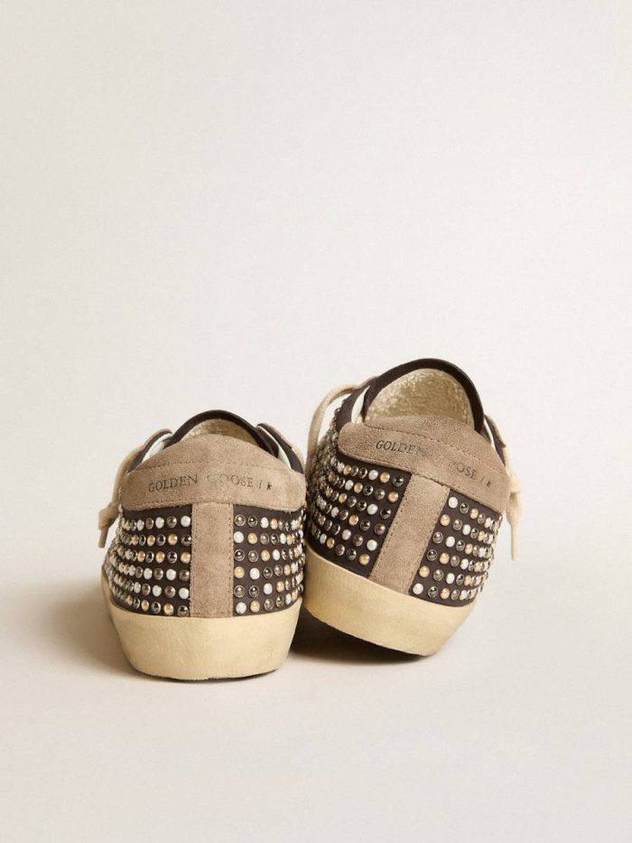 Super-Star Women Super-Star Ltd In Gray Nubuck With Swarovski Pearls And Suede Star Golden Goose