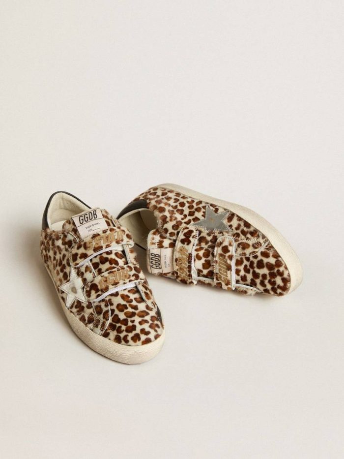 Super-Star Women Women’s Old School Ltd In Pony Skin With Silver Star And Leather Heel Tab Golden Goose