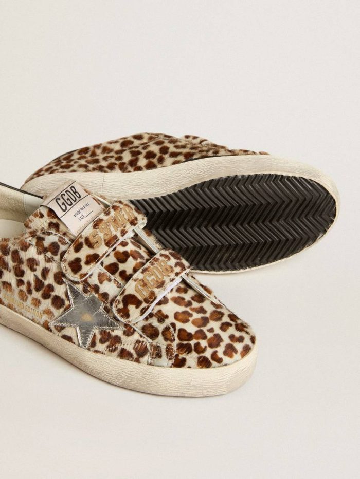 Super-Star Women Women’s Old School Ltd In Pony Skin With Silver Star And Leather Heel Tab Golden Goose