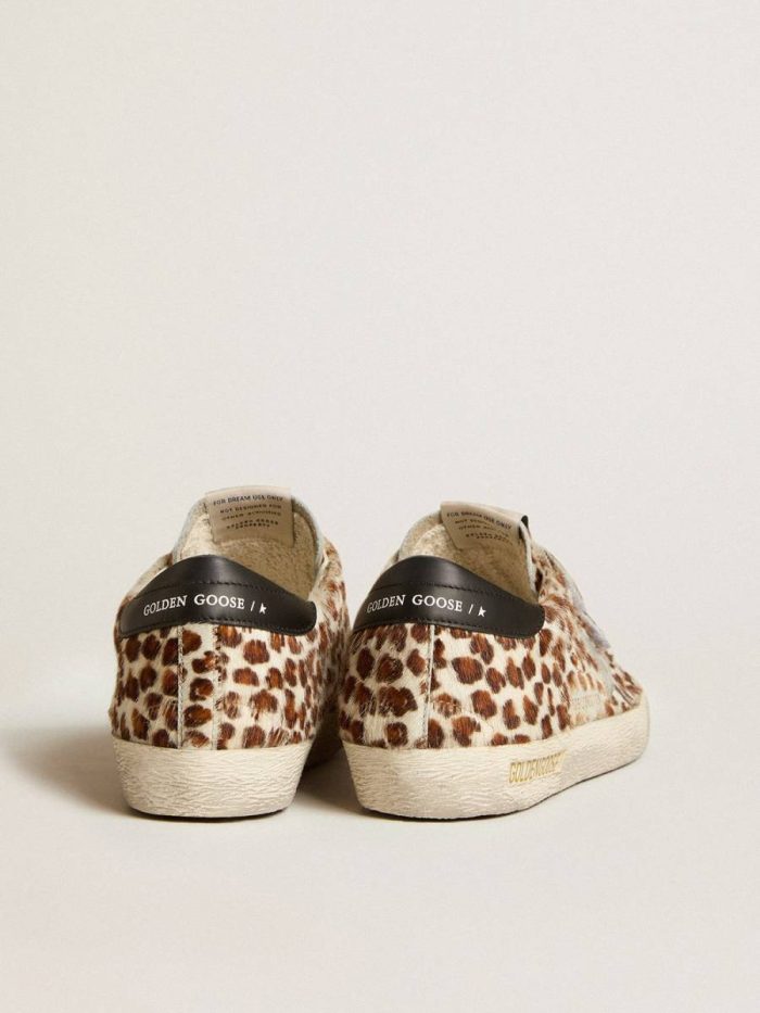 Super-Star Women Women’s Old School Ltd In Pony Skin With Silver Star And Leather Heel Tab Golden Goose