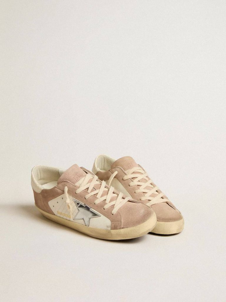 Super-Star Women’s Super-Star Sneakers In Pink Suede With Silver Metallic Leather Star Golden Goose Women