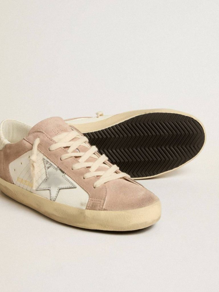 Super-Star Women’s Super-Star Sneakers In Pink Suede With Silver Metallic Leather Star Golden Goose Women