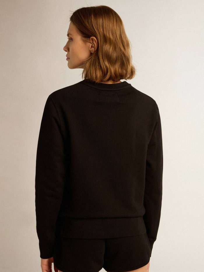 Sweatshirts Golden Goose Black Black Athena Star Collection Sweatshirt With Tone-On-Tone Star On The Front Women