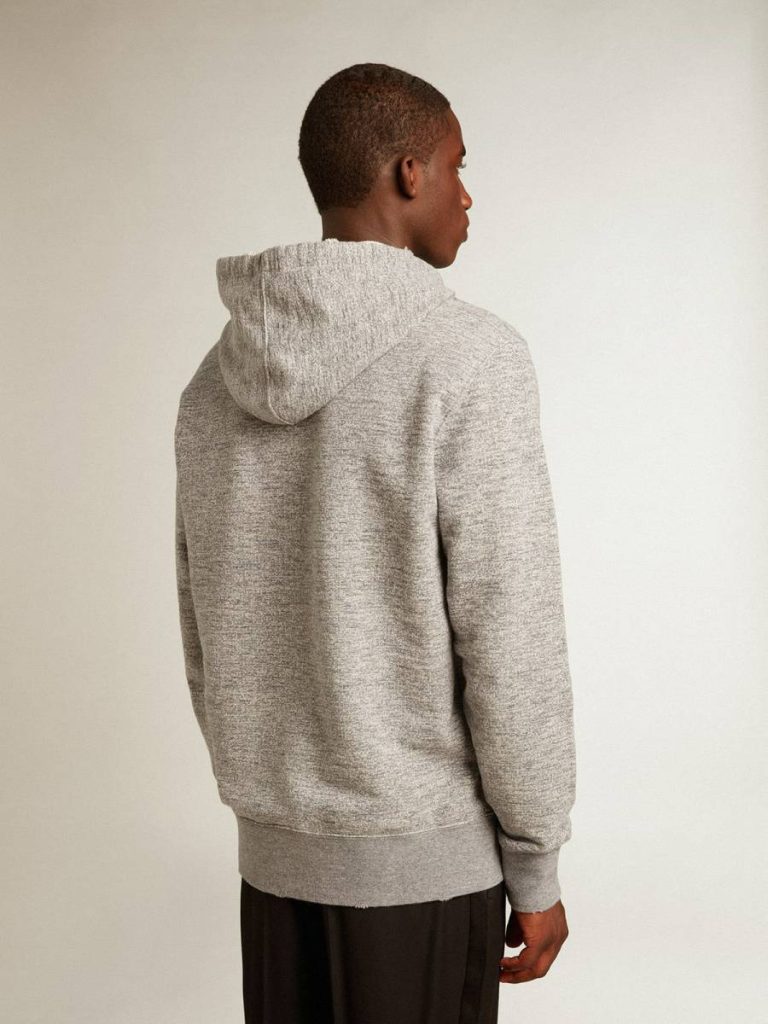 Sweatshirts Gray Hooded Sweatshirt With Front Pocket Gray Men Golden Goose