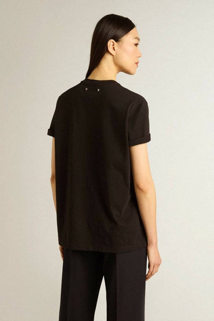 T-Shirts & Tops Women Women’s Regular-Fit Distressed T-Shirt In Black Vintage Black Golden Goose